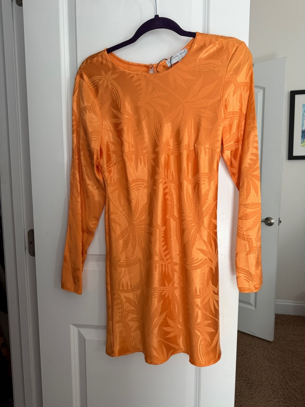 Never Fully Dressed Orange Long Sleeve Shift Dress